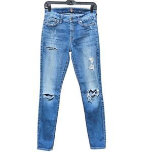 Distressed Blue Jeans